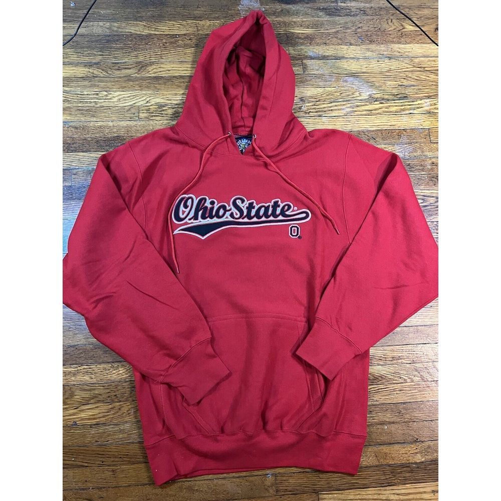 Ohio State Buckeyes Red Mens Hoodie Sweatshirt Size LG NCAA Steve & B